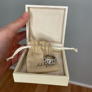 Ashlynn Avenue White Gold Aurora Weave Ring Size 7